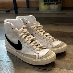 Nike Men's White and Black High-Top Sneakers